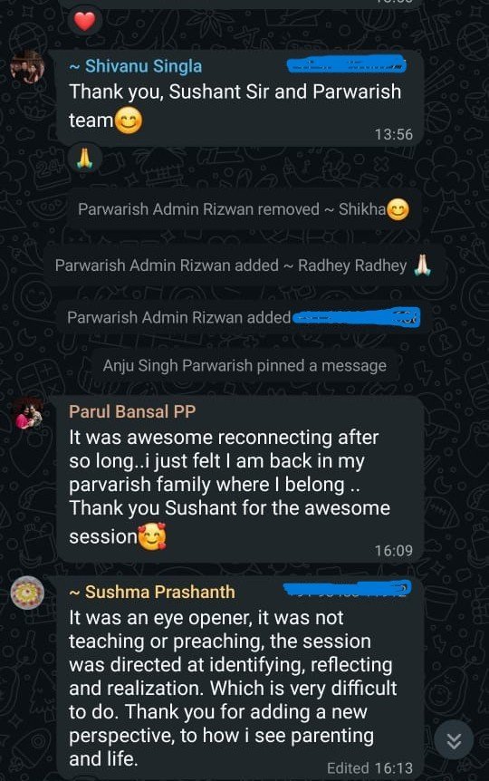 Parent feedback after the session